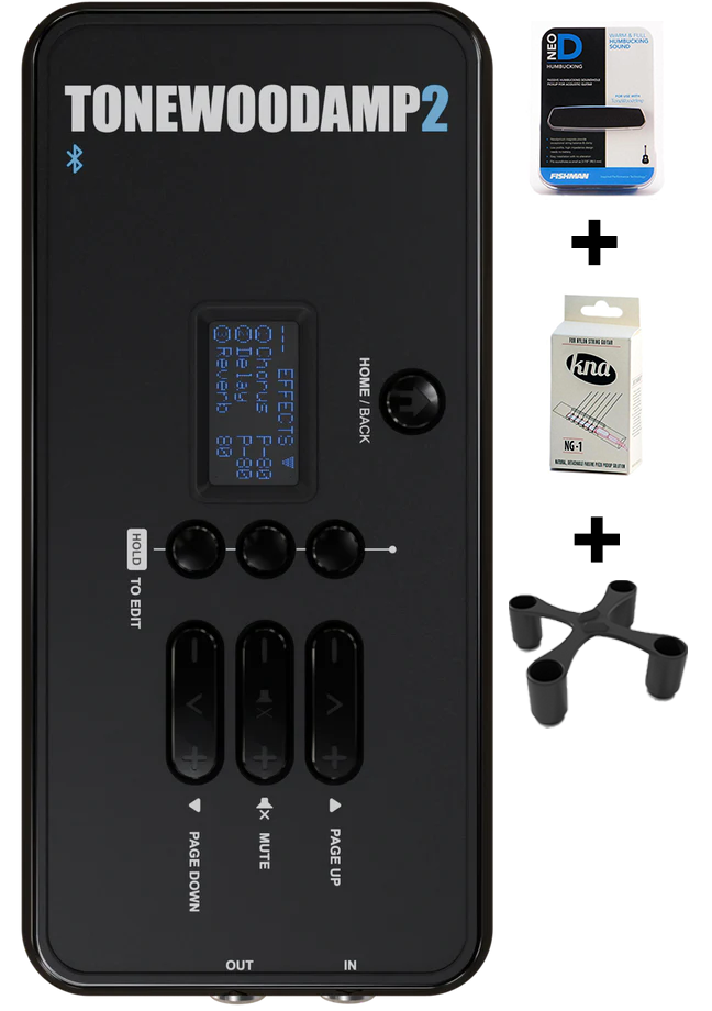 ToneWoodAmp2 - Bundled With Two Pickups for Non-Electric Steel and Nylon String Guitars + additional X-Brace
